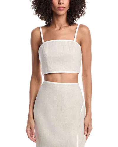 Milly Nyrie Linen Top In Neutral