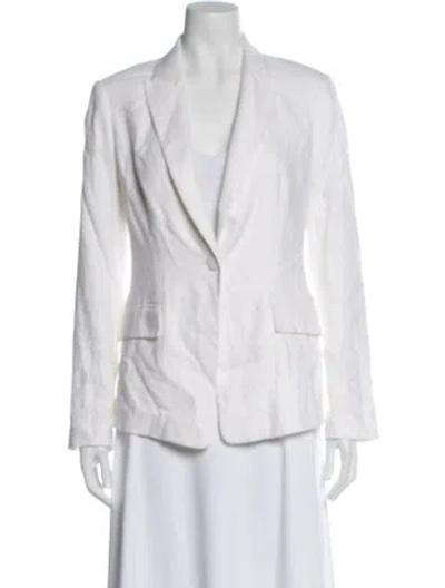 Pre-owned Milly Of New York Linen Blazer In White