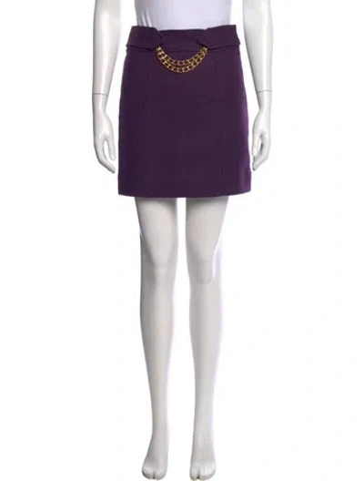 Pre-owned Milly Of New York Wool Mini Skirt In Purple