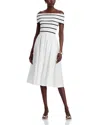 Milly Off-the-shoulder Midi Dress In White