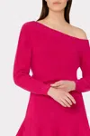 MILLY OFF THE SHOULDER SWEATER IN FUCHSIA