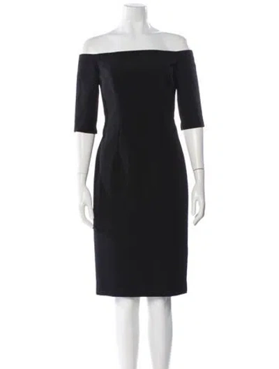 Pre-owned Milly Off-the-shoulder Mini Dress In Black
