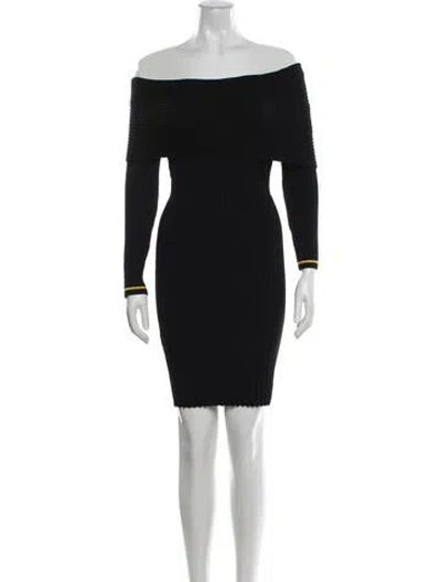 Pre-owned Milly Off-the-shoulder Mini Dress In Blue