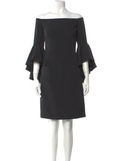 Pre-owned Milly Off-the-shoulder Mini Dress In Gray