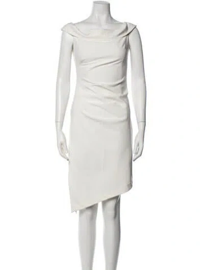 Pre-owned Milly Off-the-shoulder Mini Dress In Neutrals
