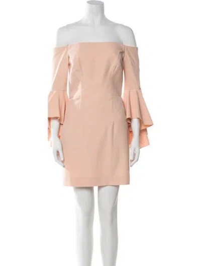 Pre-owned Milly Off-the-shoulder Mini Dress In Pink