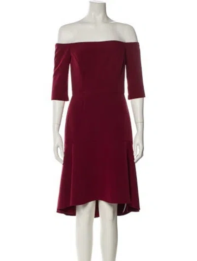 Pre-owned Milly Off-the-shoulder Mini Dress In Red