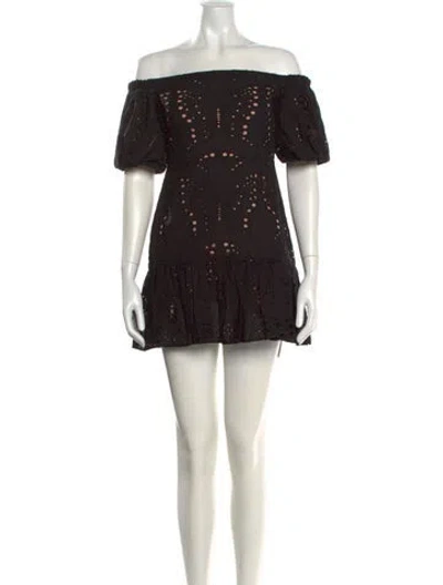 Pre-owned Milly Off-the-shoulder Mini Dress W/ Tags In Black
