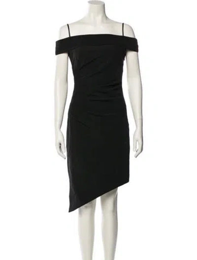 Pre-owned Milly Off-the-shoulder Mini Dress W/ Tags In Black