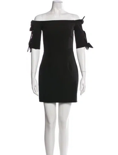 Pre-owned Milly Off-the-shoulder Mini Dress W/ Tags In Black