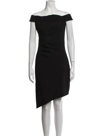 Pre-owned Milly Off-the-shoulder Mini Dress W/ Tags In Black