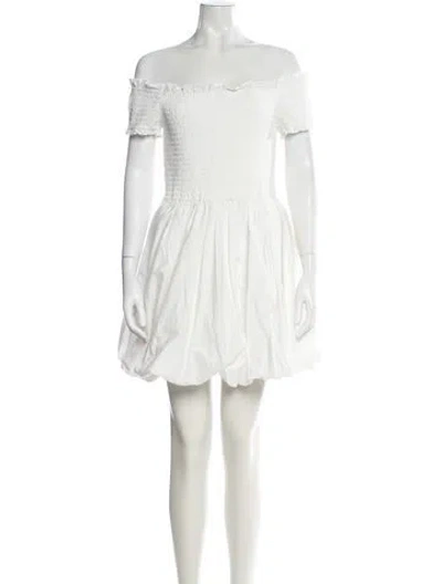 Pre-owned Milly Off-the-shoulder Mini Dress W/ Tags In White