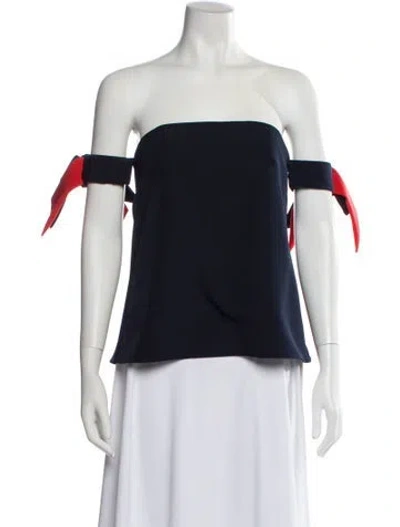 Pre-owned Milly Off-the-shoulder Sweater In Blue