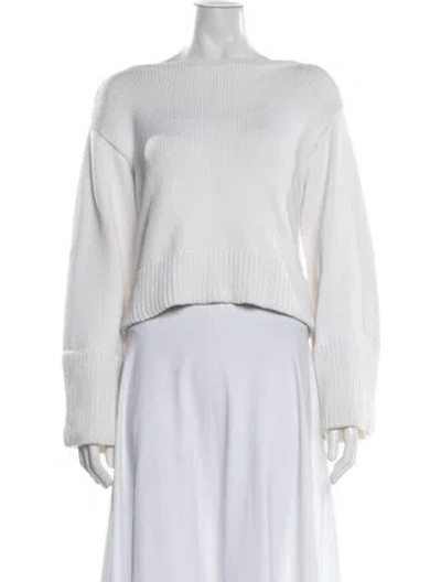 Pre-owned Milly Off-the-shoulder Sweater In White