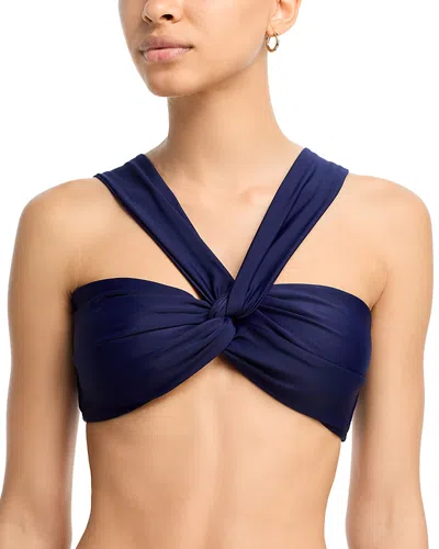 Milly Olivia Draped Bandeau Bikini Top In Blue