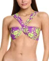 Milly Olivia Draped Bandeau Top In Purple