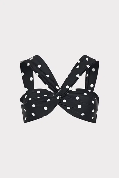 Milly Olivia Polka Dot Draped Bandeau Top In Multi