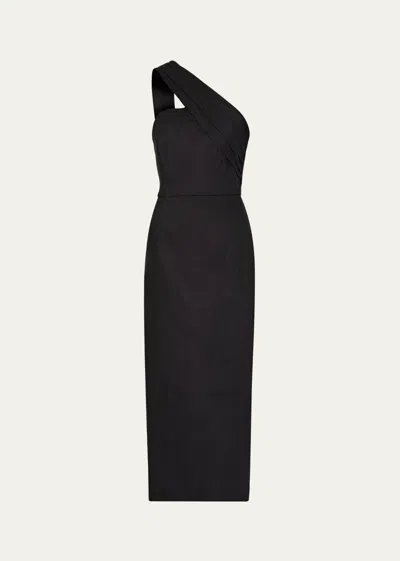 Milly One-shoulder Bodycon Mini Dress In Black