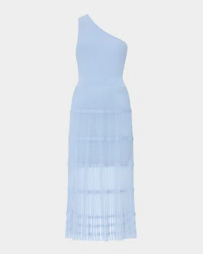Milly One-shoulder Sheer Knit Midi Dress