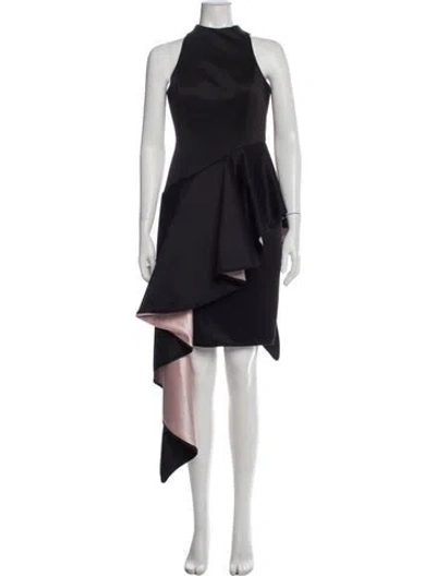 Pre-owned Milly One-shoulder Knee-length Dress In Blue