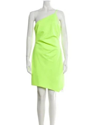 Pre-owned Milly One-shoulder Knee-length Dress In White