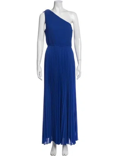 Pre-owned Milly One-shoulder Long Dress In Blue