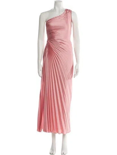 Pre-owned Milly One-shoulder Long Dress In Pink
