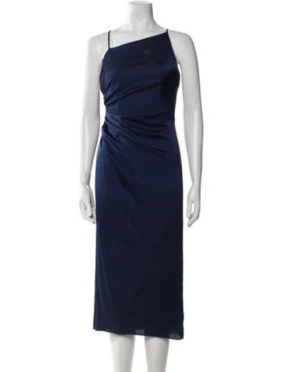 Pre-owned Milly One-shoulder Long Dress W/ Tags In Blue