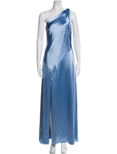 Pre-owned Milly One-shoulder Long Dress W/ Tags In Blue