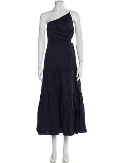 Pre-owned Milly One-shoulder Long Dress W/ Tags In Blue