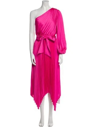 Pre-owned Milly One-shoulder Long Dress W/ Tags In Pink
