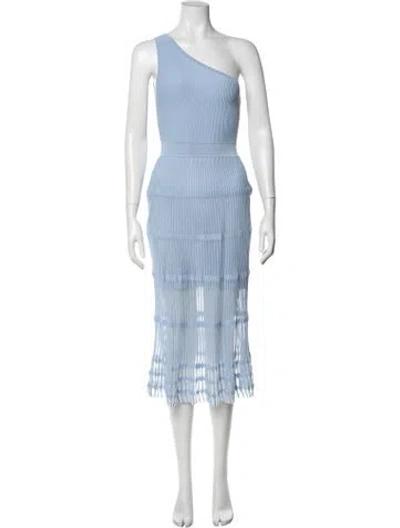 Pre-owned Milly One-shoulder Midi Length Dress W/ Tags In Blue
