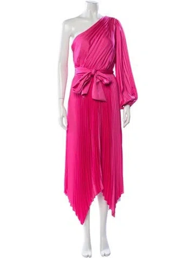 Pre-owned Milly One-shoulder Midi Length Dress W/ Tags In Pink