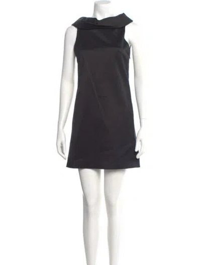 Pre-owned Milly One-shoulder Mini Dress In Gray