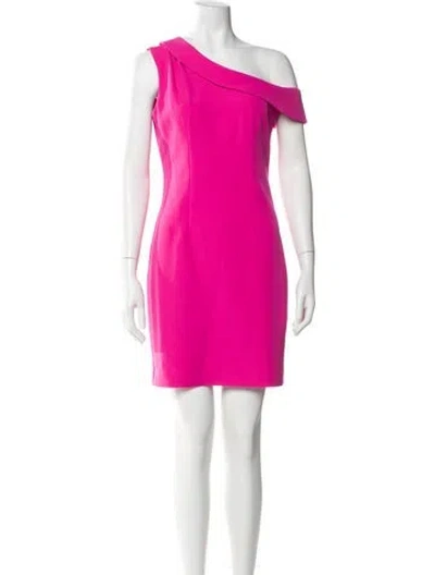 Pre-owned Milly One-shoulder Mini Dress In Pink