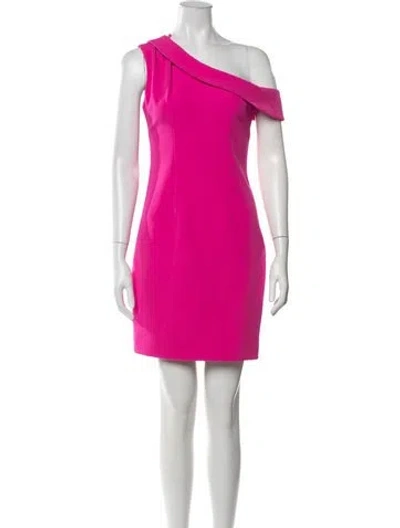 Pre-owned Milly One-shoulder Mini Dress In Pink