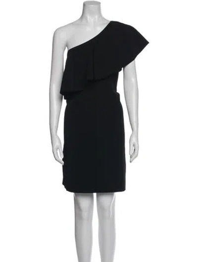 Pre-owned Milly One-shoulder Mini Dress W/ Tags In Black