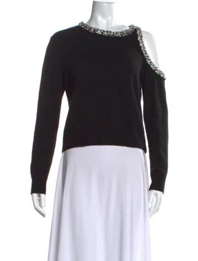 Pre-owned Milly One-shoulder Sweater In Black