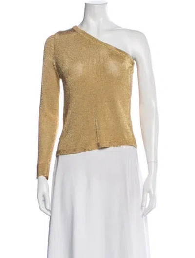 Pre-owned Milly One-shoulder Sweater In Yellow
