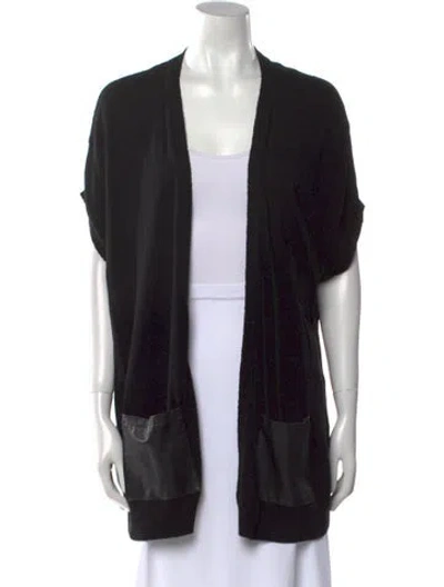 Pre-owned Milly Open Front Sweater In Black