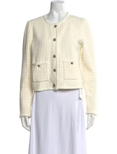 Pre-owned Milly Open Front Sweater In Neutral