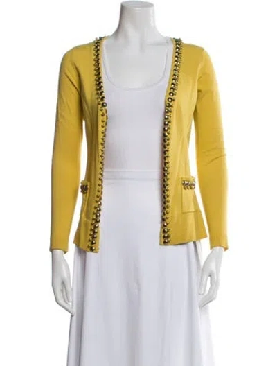 Pre-owned Milly Open Front Sweater In Yellow