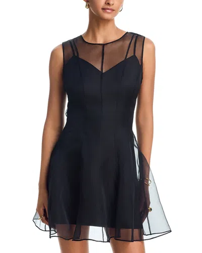Milly Ophelia Organza Mini Dress In Black