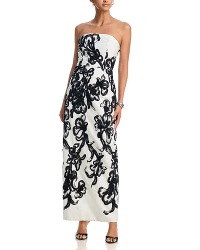 Milly Orion Chiffon Embroidered Maxi Dress In Multi