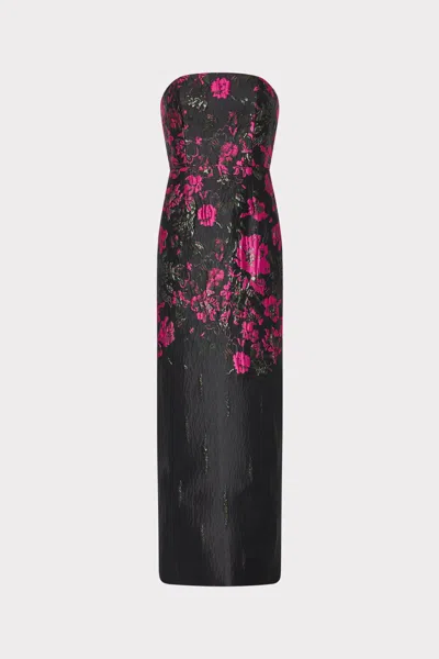 Milly Orion Floral Jacquard Maxi Dress In Multi