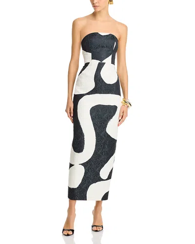 Milly Orion Ink Swirl Dress In Black/white