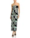 Milly Orion Velvet Floral Sequins Maxi Dress In Black Multi