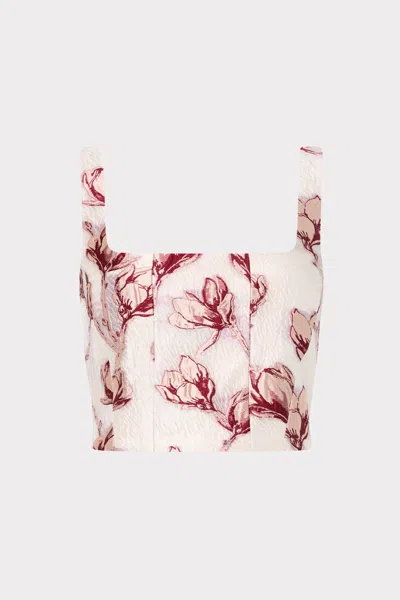 Milly Paige Floral Sleeveless Top In Multi