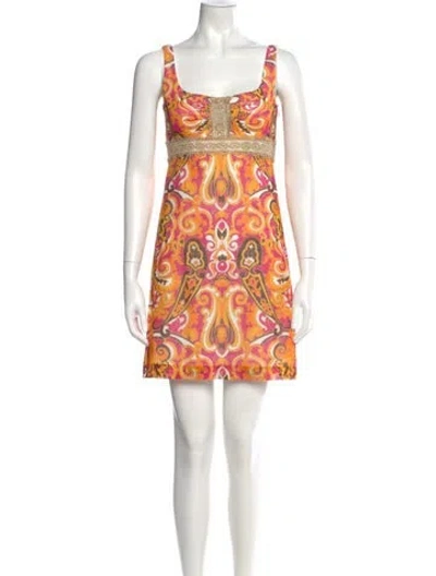 Pre-owned Milly Paisley Print Mini Dress In Multi
