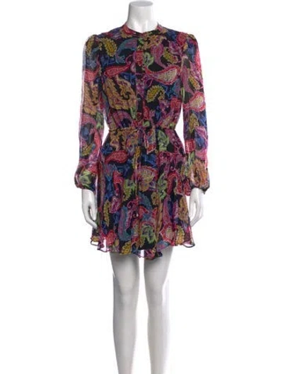 Pre-owned Milly Paisley Print Mini Dress In Pink